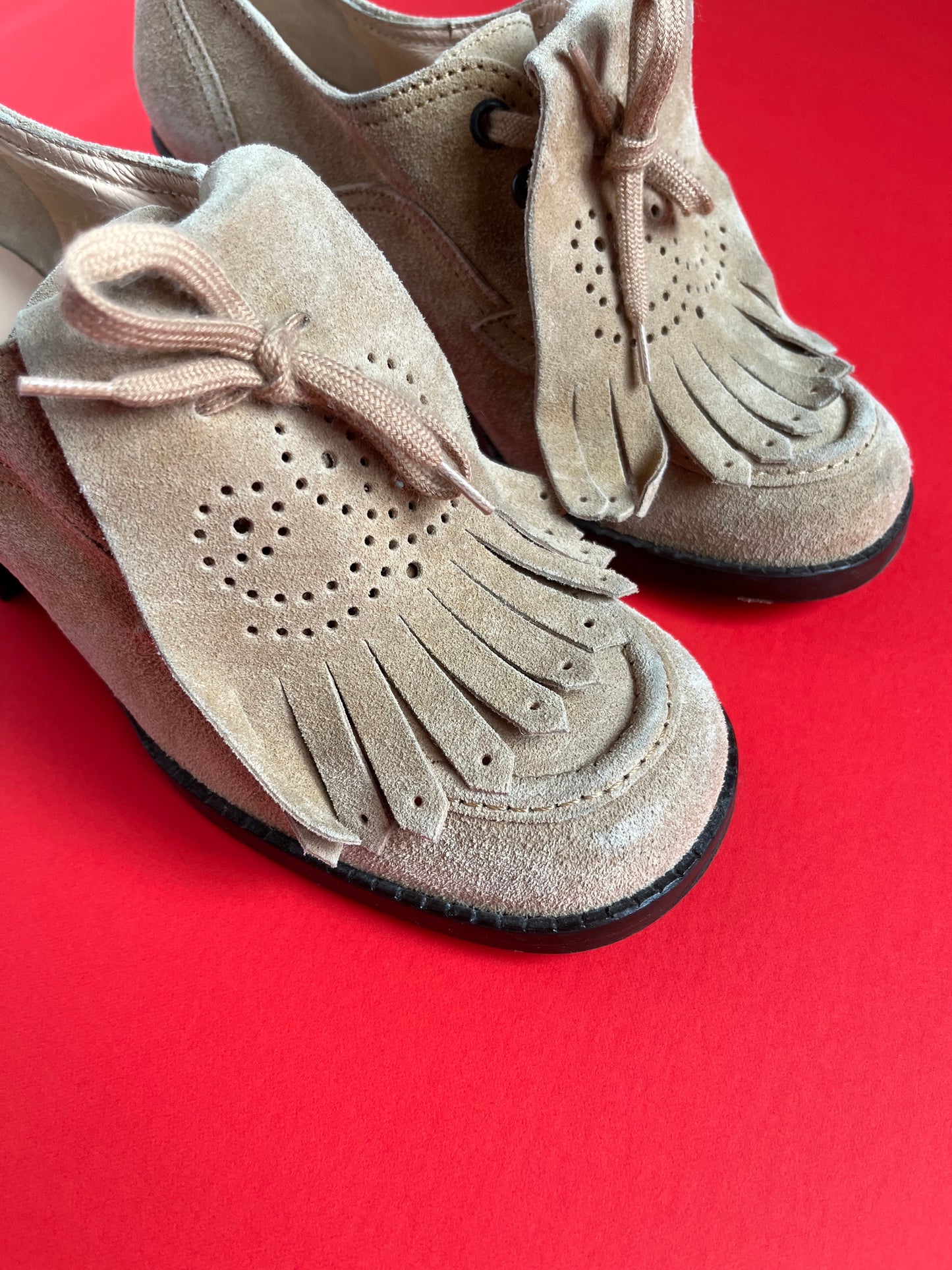 Vintage Anne Klein II Suede Oxford Heels Size 6.5W