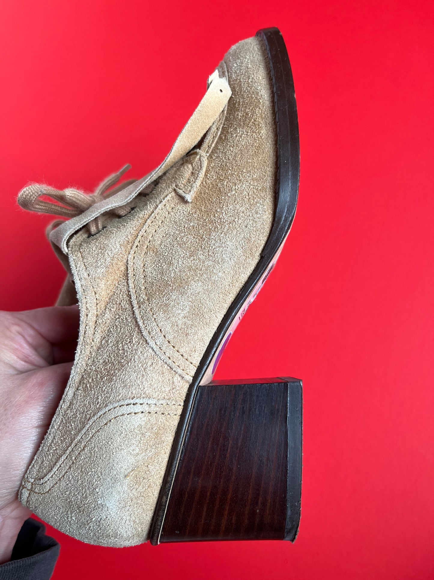 Vintage Anne Klein II Suede Oxford Heels Size 6.5W