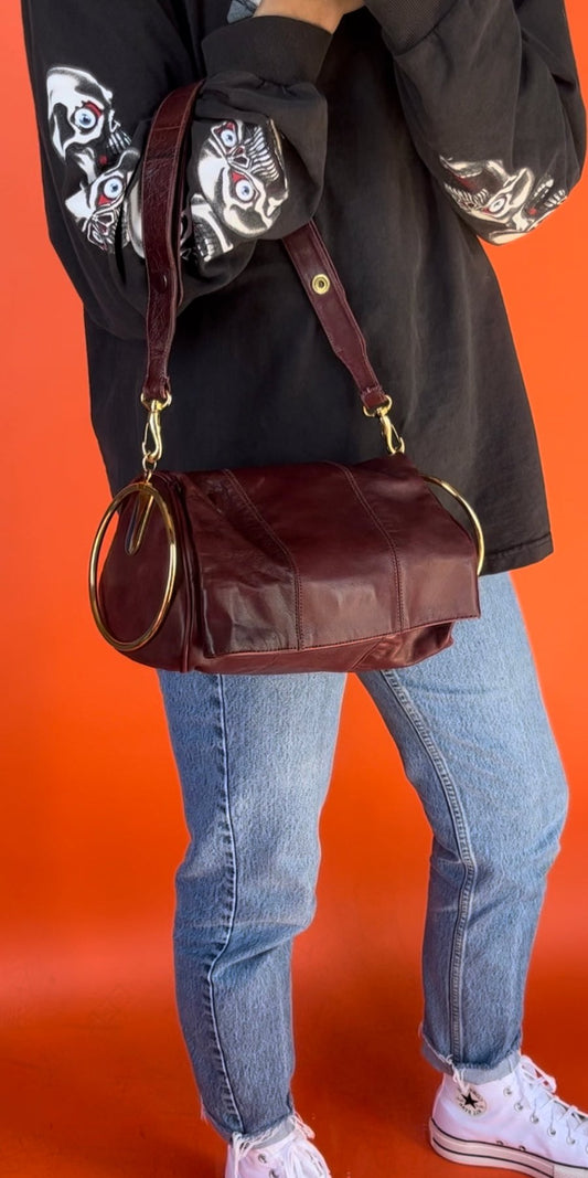 Vintage Burgundy Leather Bag