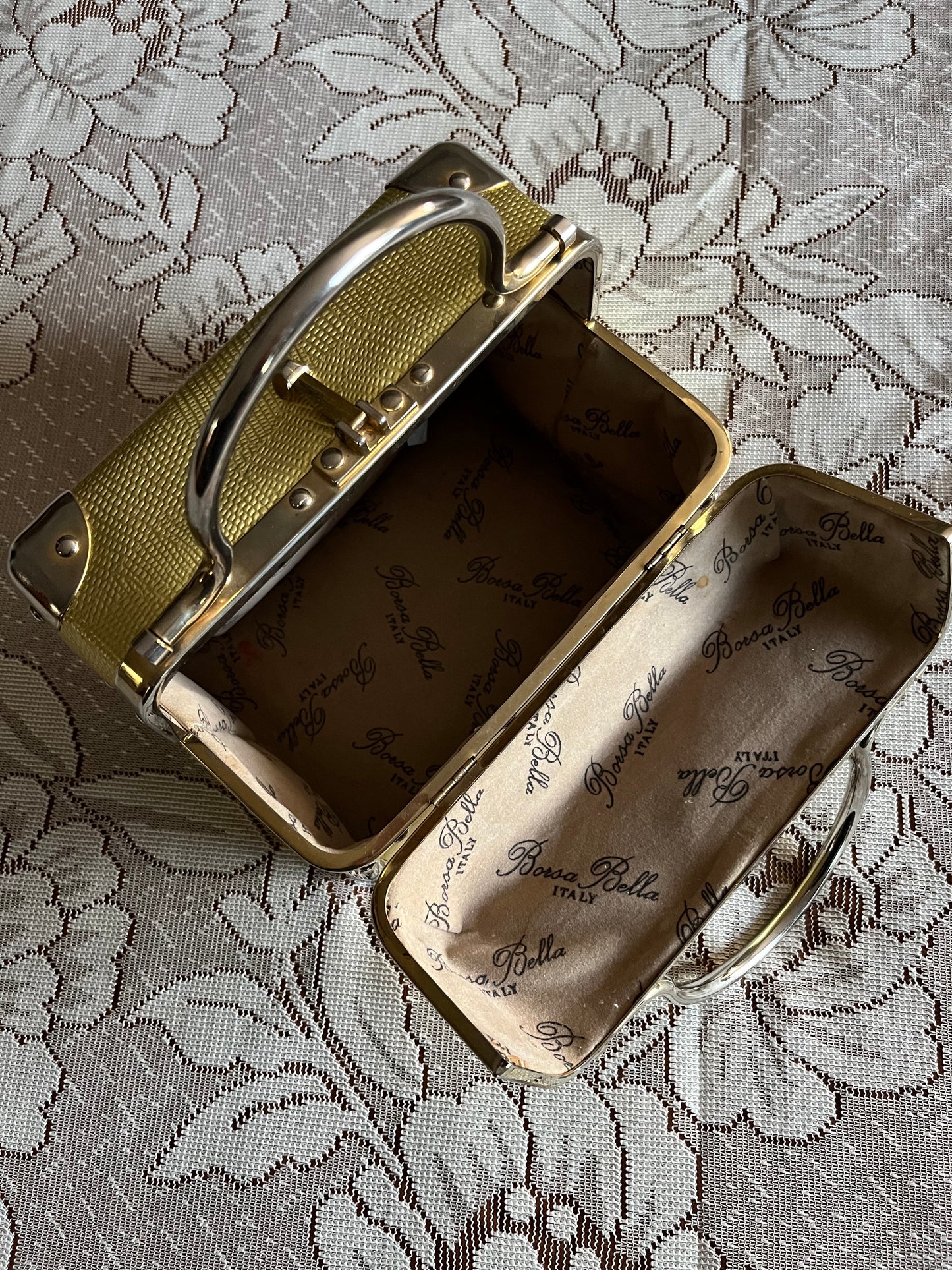 Vintage Gold Borsa Bella Box Purse Made in Italy