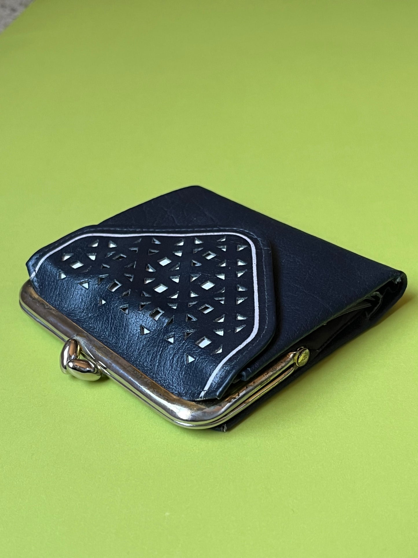 Vintage Princess Gardner Navy & White Split Buffalo Wallet