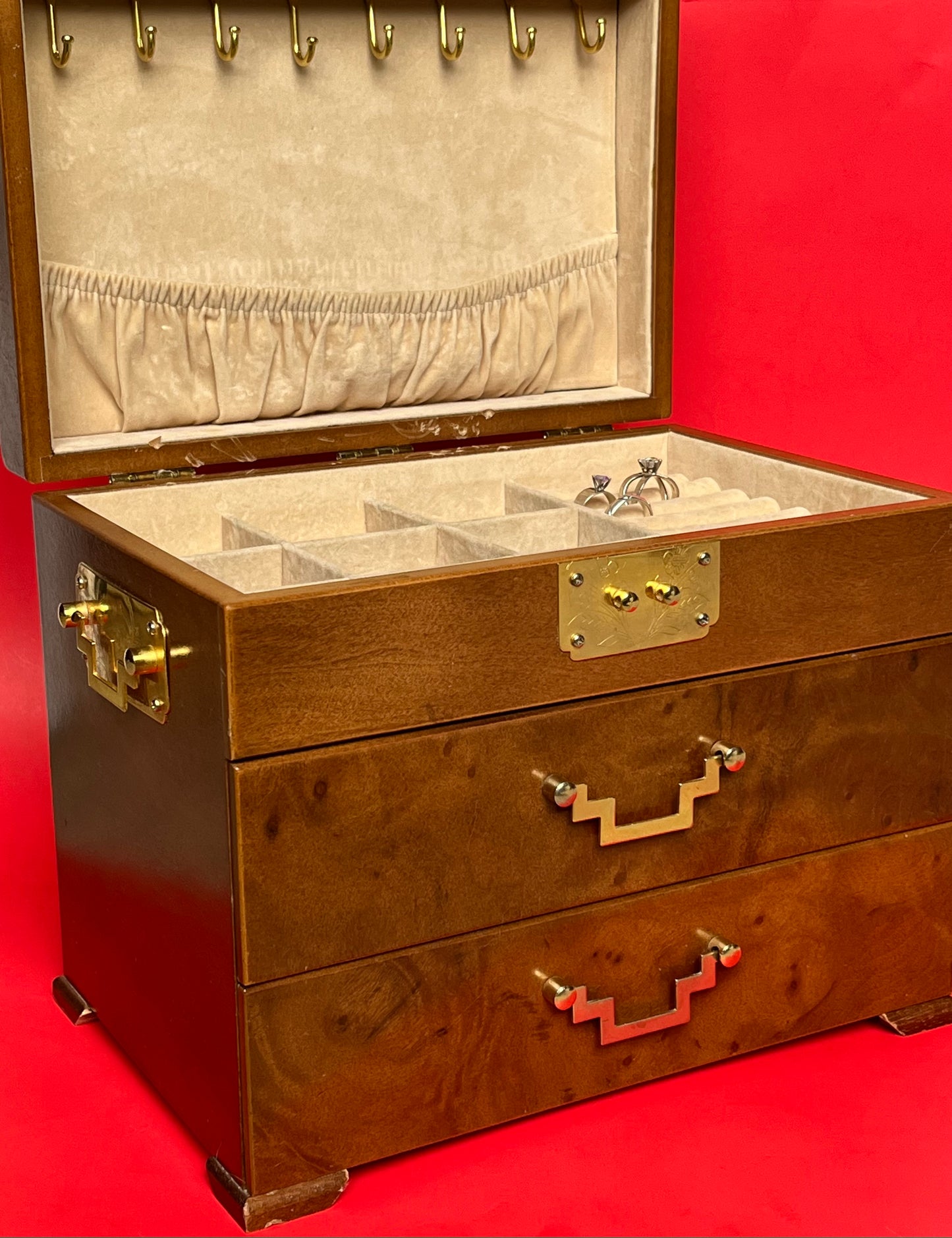 Vintage Wooden Jewelry Box