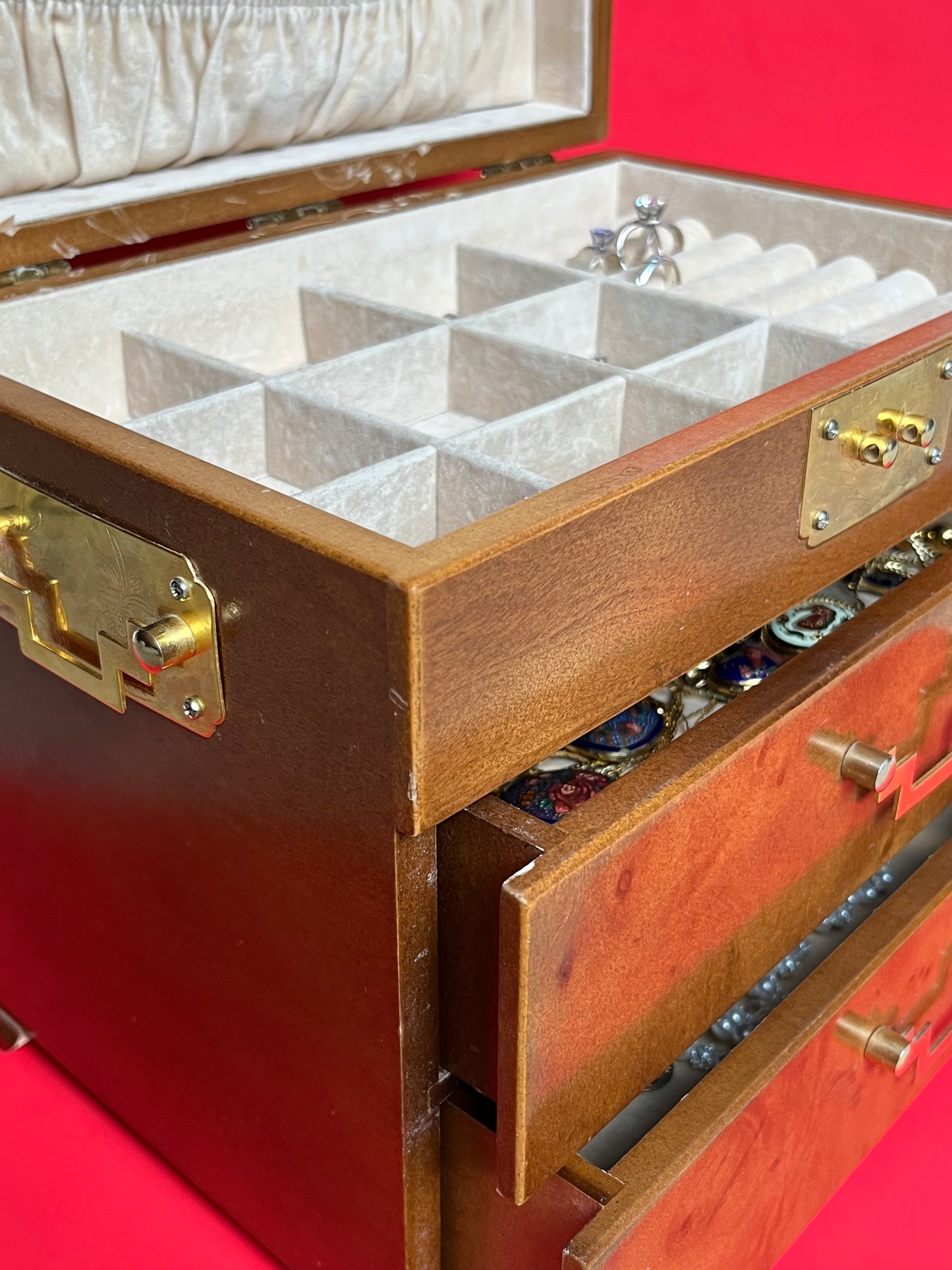 Vintage Wooden Jewelry Box